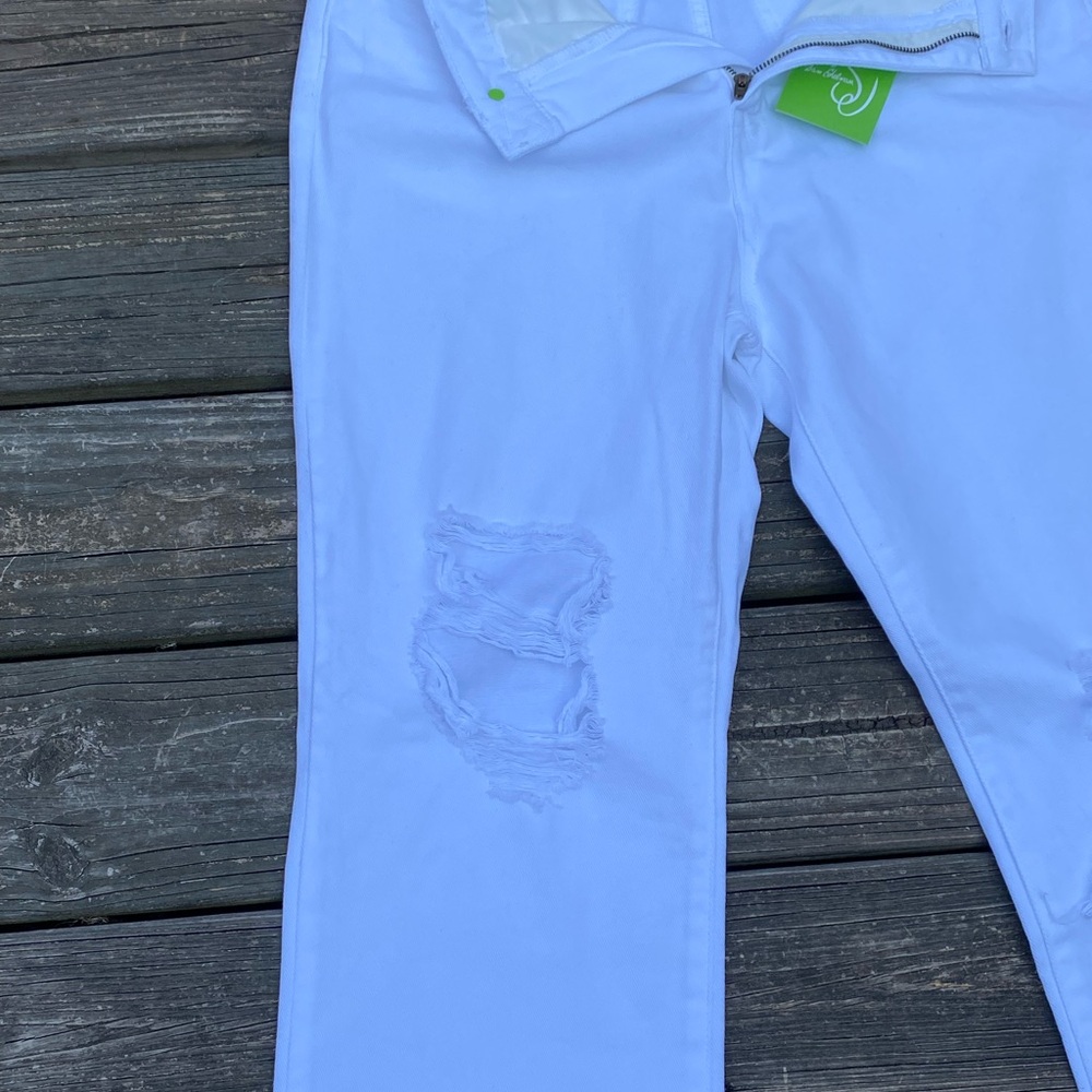Sam Edelman Yaro jeans white distressed high rise pinched waist size 29 NWT - Picture 6 of 8
